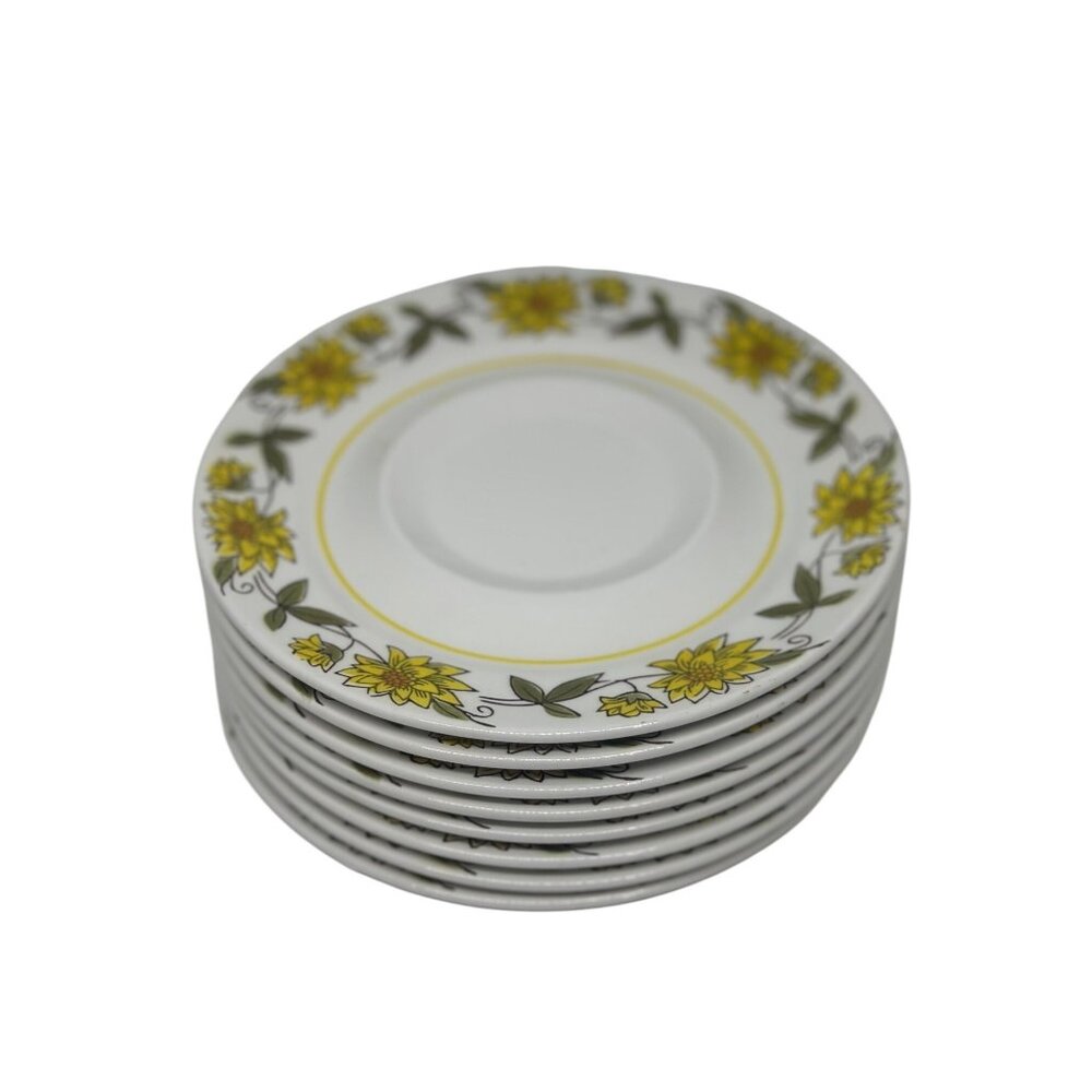VTG 90s Mikasa Mediterrania Saucer Set Lot of 8, 6.5" Floral Plates Kitchenware‎